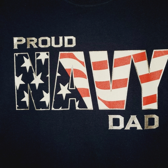 MV Sport "Proud NAVY Dad" Short Sleeve Tee - Blue 182 - Picture 4 of 4